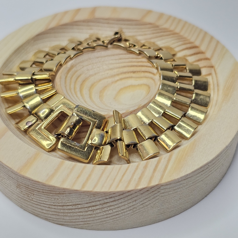 Monet VTG Chunky Unisex Gold Chain Bracelet - Picture 5 of 14